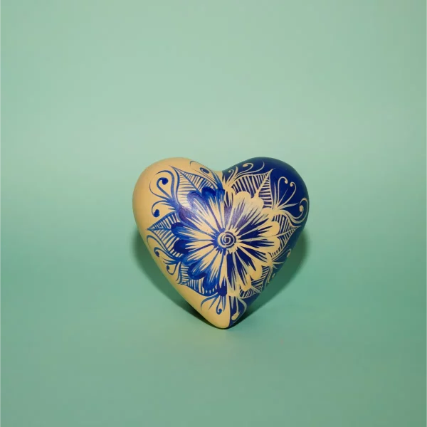 Corazón liso azul crema